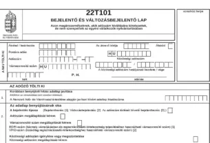 T101-es Bejelentő és változásbejelentő nyomtatvány